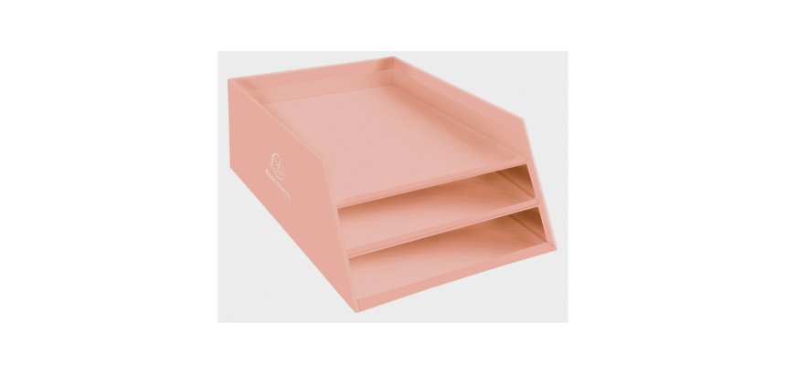 Corbeille à courrier 3 niveaux Exacompta Aquarel en carton couleur pastel