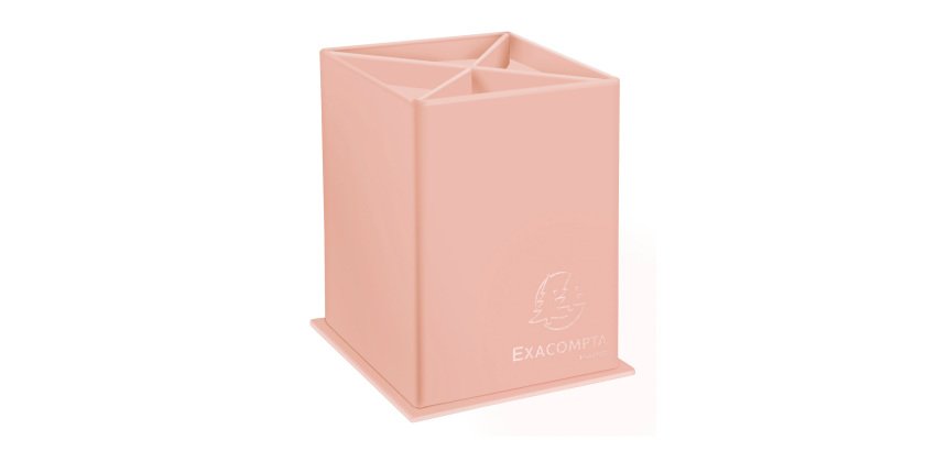 Pot à crayons 4 compartiments Exacompta Aquarel en carton couleur pastel