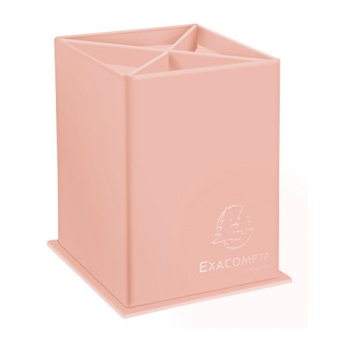 Portalápices de cartón de 4 compartimentos Exacompta Aquarel color coral pastel