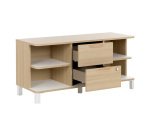 Meuble de rangement bas avec tiroirs chêne L 120 x H 57 cm - Absolu