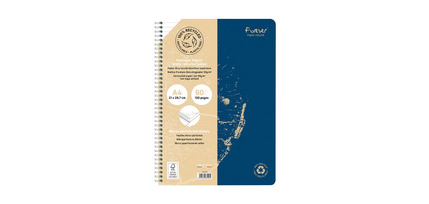 Cahier recyclé Forever Premium A4 - ligné - 120 pages