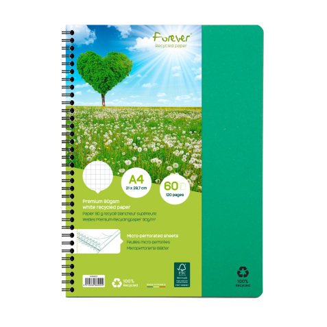 Gerecycleerd schrift Forever Premium A4 - 5 x 5 - 120 pagina's 