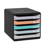 Module de classement Exacompta Big Box Plus 5 tiroirs assortis pastel
