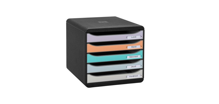 Módulo archivador con cajones de 5 colores Exacompta Big Box Plus