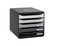 Module de classement Exacompta Big Box Plus Arlequin noir/gris 5 tiroirs - noir / gris