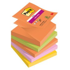 Z-notes repositionnables couleurs Boost Super Sticky Post-it 76 x 76 mm - bloc de 90 feuilles