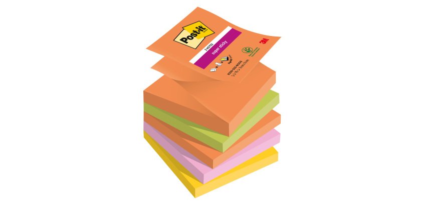 Colored Z-notes Boost Super Sticky Post-it 76 x 76 mm - block of 90 sheets