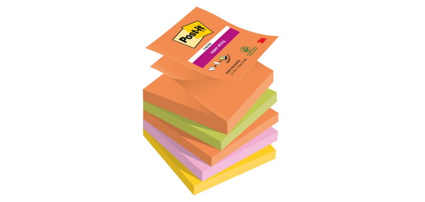 Z-notes repositionnables couleurs Boost Super Sticky Post-it 76 x 76 mm - bloc de 90 feuilles