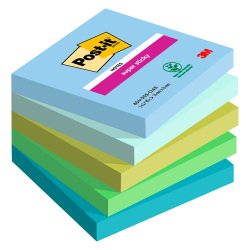 Notes couleurs Oasis Super Sticky Post-it 76 x 76 mm - bloc de 90 feuilles