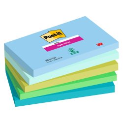 Notes repositionnables couleurs Oasis Super Sticky Post-it - bloc de 90 feuilles