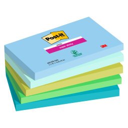 Gekleurde notes Oasis Super Sticky Post-it - blok van 90 vellen