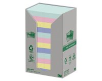 Notes repositionnables recyclées couleurs nature Post-It 38 x 51 mm - bloc de 100 feuilles
