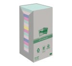 Notes repositionnables recyclées couleurs nature Post-It 76 x 76 mm - bloc de 100 feuilles