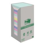Notes repositionnables recyclées couleurs nature Post-It 76 x 76 mm - bloc de 100 feuilles