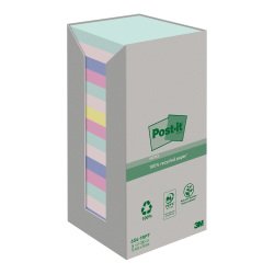 Notes repositionnables recyclées couleurs nature Post-It 76 x 76 mm - bloc de 100 feuilles