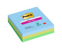Notas adhesivas rayadas Oasis Super Sticky Post-it 101x101 mm surtido- bloc de 70 hojas