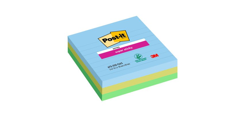 Lined notes colors Oasis Super Sticky Post-it 101 x 101 mm assorted - block of 70 sheets