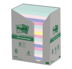Sticky notes recycled natural colors Post-It - pack of 100 sheets