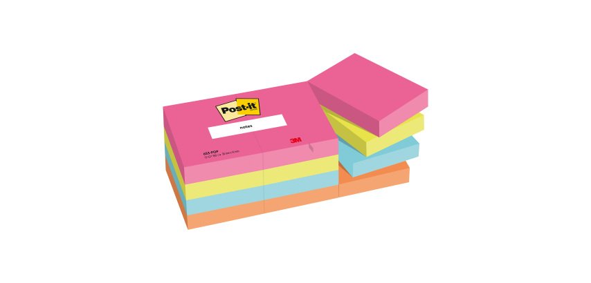 Notes repositionnables couleurs Poptimistic Post-it 38 x 51 mm - bloc de 100 feuilles