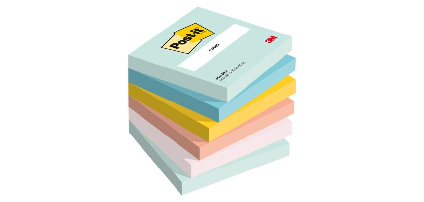 Notes repositionnables couleurs Beachside Post-It 76 X 76 mm - bloc de 100 feuilles