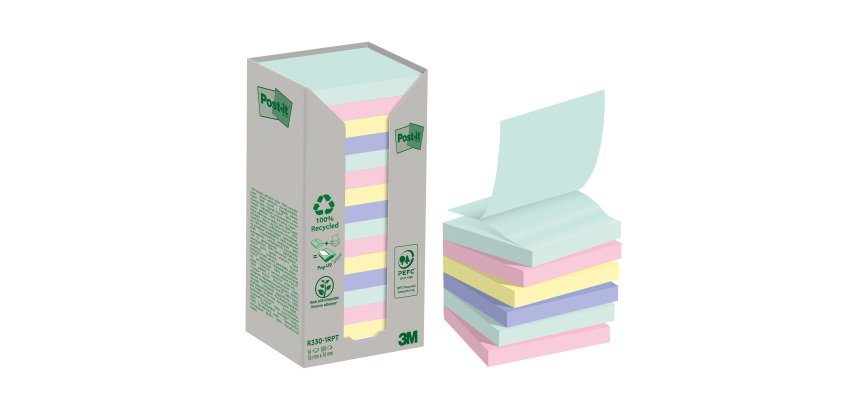 Z-Notes recyclées couleur nature Post-it 76 x 76 mm - bloc de 100 feuilles