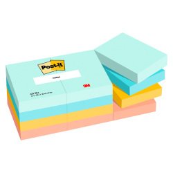 Notes repositionnables couleurs Beachside Post-it 38 x 51 mm - bloc de 100 feuilles