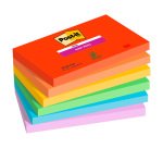 Notes couleurs Playful Super Sticky Post-it 76 x 127 mm - bloc de 90 feuilles