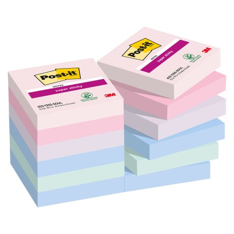 Notes repositionnables couleurs Soulful Super Sticky Post-it - bloc de 90 feuilles