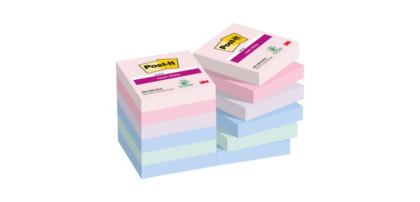 Notes couleurs Soulful Super Sticky Post-it 47,6 x 47,6 mm - bloc de 90 feuilles