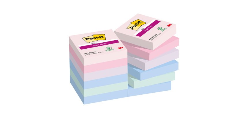 Notes couleurs Soulful Super Sticky Post-it 47,6 x 47,6 mm - bloc de 90 feuilles