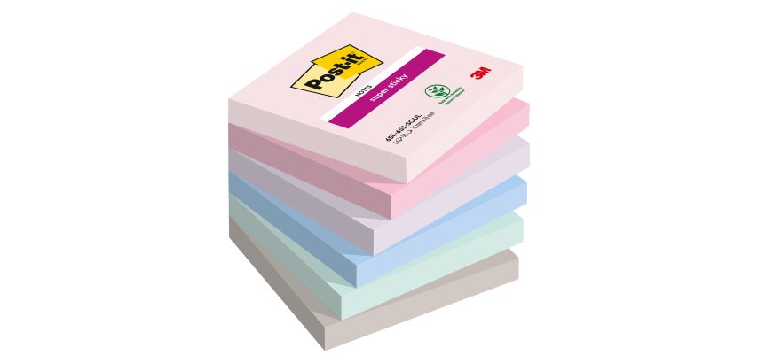 Notes couleurs Soulful Super Sticky Post-it 76 x 76 mm - bloc de 90 feuilles