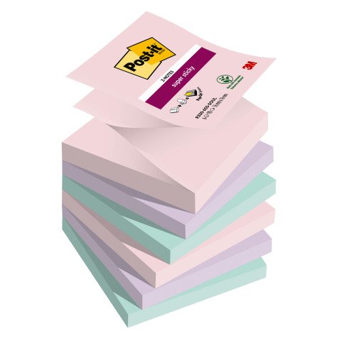 Z-notes repositionnables couleurs Soulful Super Sticky Post-it 76 x 76 mm - bloc de 90 feuilles