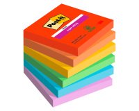 Notes couleurs Playful Super Sticky Post-it 76 x 76 mm - bloc de 90 feuilles