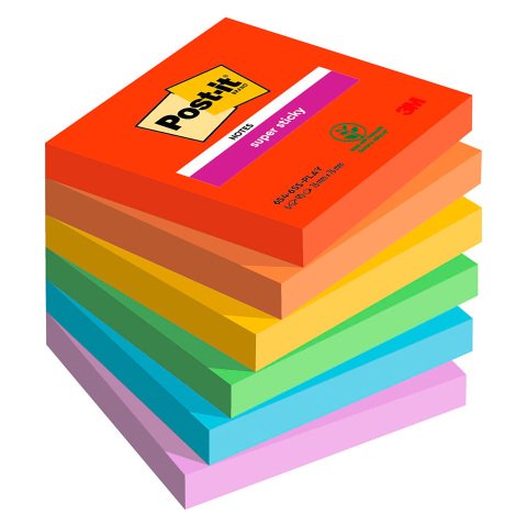 Notas adhesivas Super Sticky Playful Post-it® 76 x 76 mm