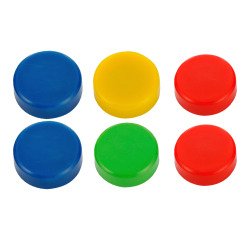 Magneten budget  diameter 25 mm geassorteerde kleuren - blister van 6