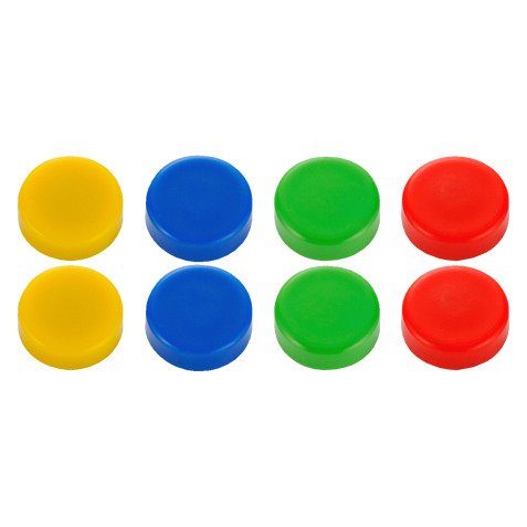 Plots magnétiques Budget – aimants Ø 20 mm couleurs assorties - Blister de 8