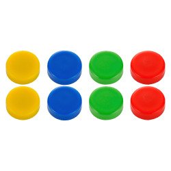 Plots magnétiques Budget – aimants Ø 20 mm couleurs assorties - Blister de 8