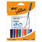 Marqueur effaçable Bic Velleda 1741 pointe ogive 2 mm - Pochette de 8 couleurs assorties