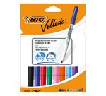 Marqueur effaçable Bic Velleda 1741 pointe ogive 2 mm - Pochette de 8 couleurs assorties