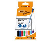 Estuche de 8 Rotuladores de pizarra blanca Bic Velleda 1721 punta cónica fina