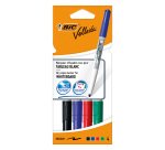Marqueur effaçable Bic Velleda 1741 pointe ogive 2 mm - Pochette de 4 couleurs