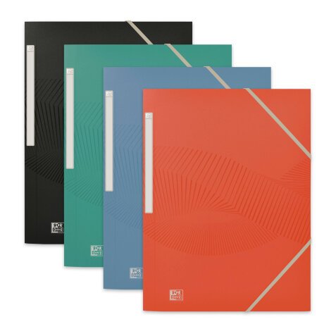 Folder with elastics and 3 flaps Oxford Osmose recycled back 2,5 cm - assorted matte colors