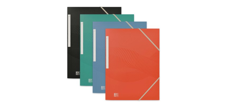 Chemise à élastique 3 rabats plastique Oxford Osmose Recyclée dos 2,5 cm - couleurs assorties opaques