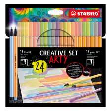 Feutre Stabilo ARTY Pen 68 et Point 88 - Set de 24