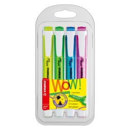 Surligneurs Stabilo Swing Cool couleur fluo assorties - Pochette de 4