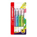 Surligneurs Stabilo Swing Cool couleur fluo assorties - Pochette de 4