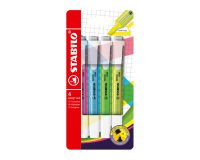 Surligneurs Stabilo Swing Cool couleur fluo assorties - Pochette de 4