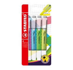 Surligneurs Stabilo Swing Cool couleur fluo assorties - Pochette de 4