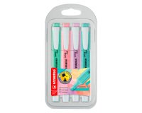 Markeerstiften Stabilo Swing Cool geassorteerde pastelkleuren - hoesje van 4