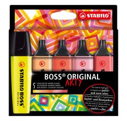 Subrayadores Stabilo Boss Original Arty en colores cálidos - Caja de 5